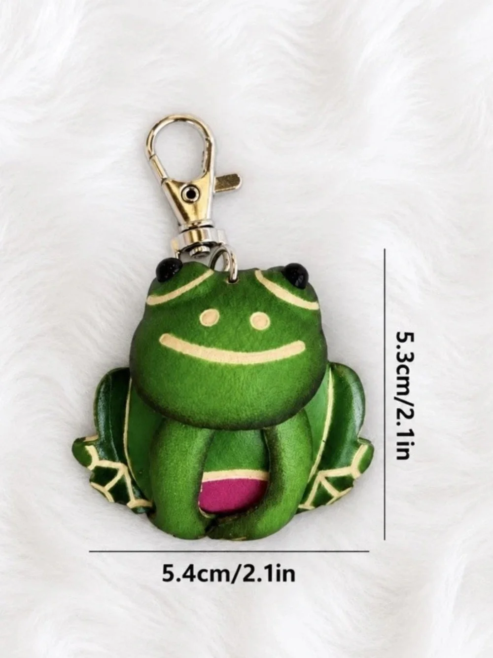Leather Frog Bag Charm Keychain Handmade Gift New